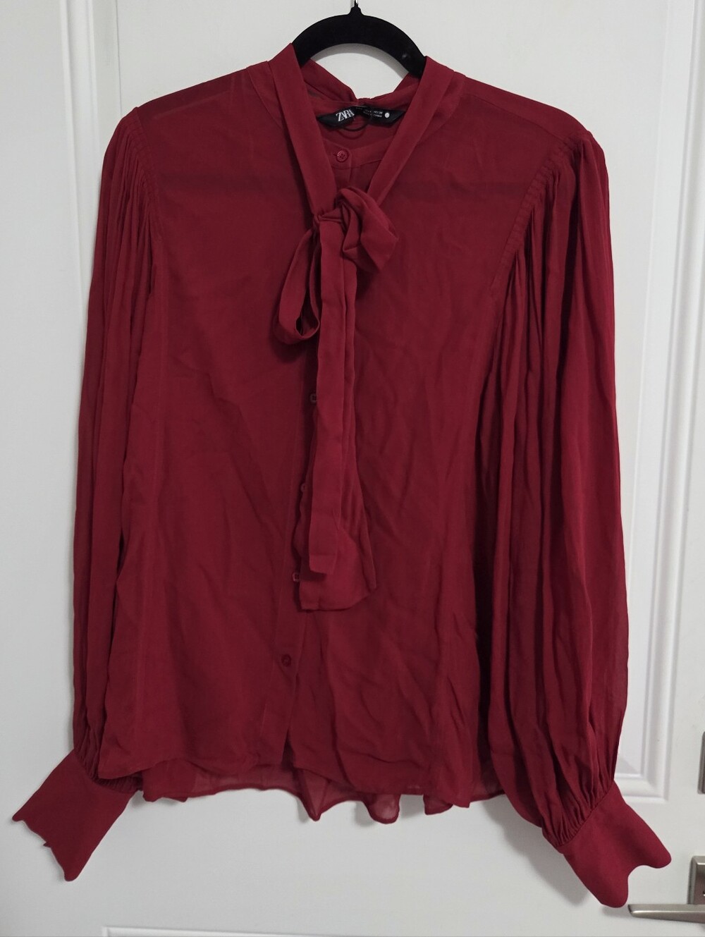 Zara ZW Collection Women's Bow Blouse - Size L